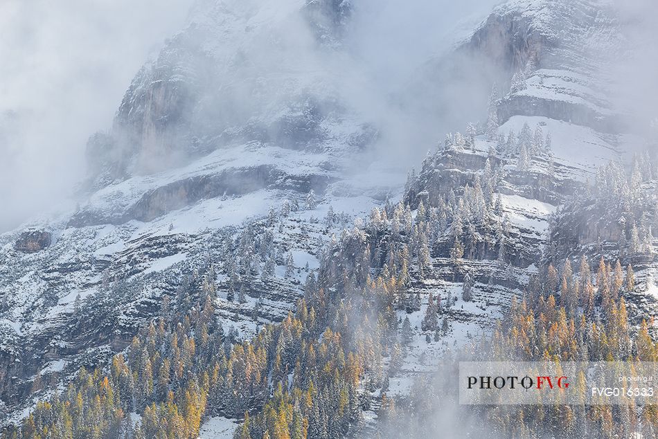 Dolomiti of Brenta,Natural Park of Adamello-Brenta, mountains through the fog