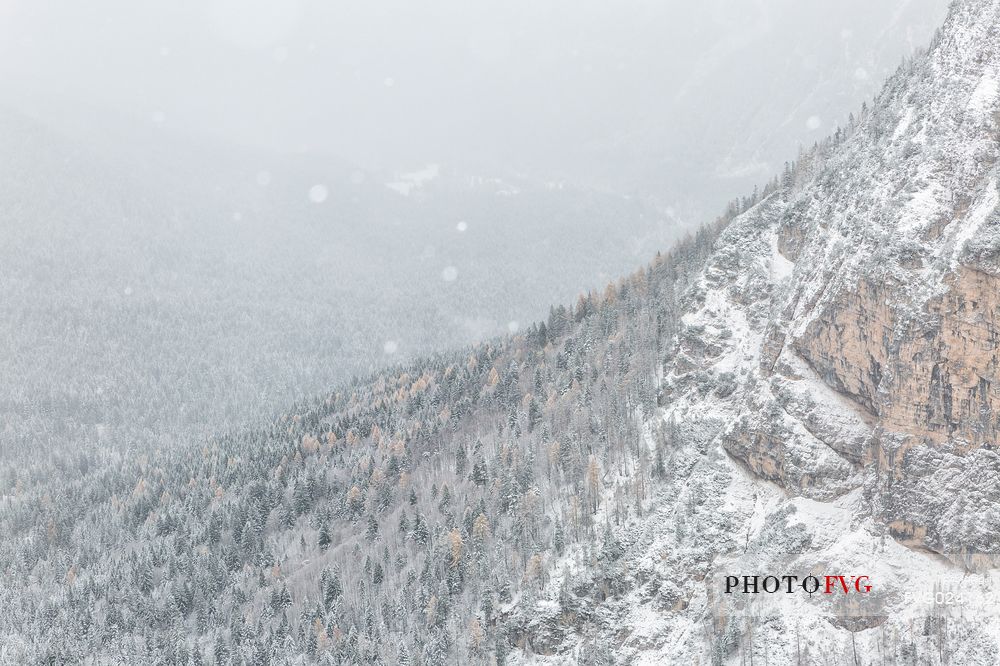 A winter view of the Dolomites, Sorapiss mountain, Italy