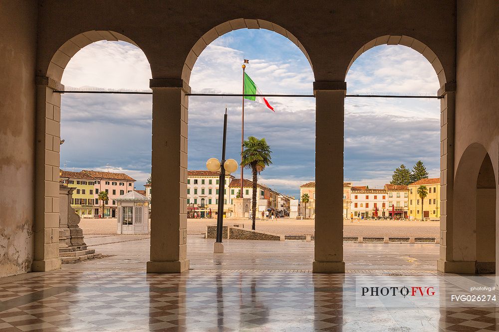 The main square Piazza Grande of Palmanova. Friuli Venezia Giulia, Italy