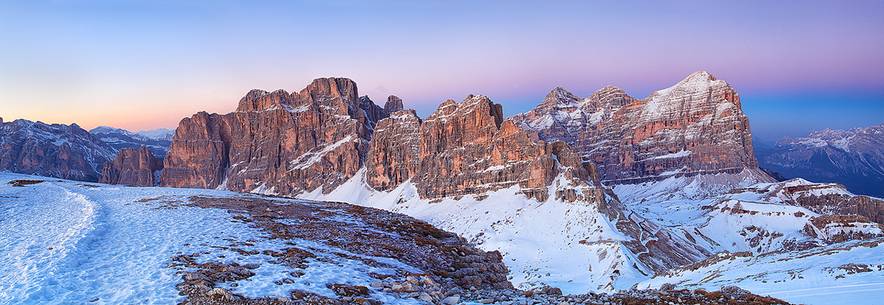 winter sunset on Tofana di Rozes