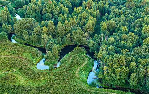 an aerial view a Pirita river