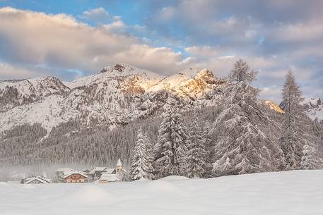 Winter sunrise in Sappada