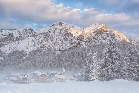 Winter sunrise in Sappada