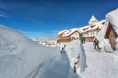 Julian Alps, the small village adjacent to the sanctuary Monte Lussari