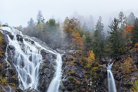 Dolomiti of Brenta,Natural Park of Adamello-Brenta, Cascate Nardis in autumn