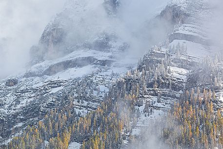 Dolomiti of Brenta,Natural Park of Adamello-Brenta, mountains through the fog