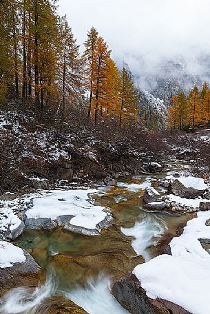 Dolomiti of Brenta,Natural Park of Adamello-Brenta, mountains through the fog, Casera Matarot