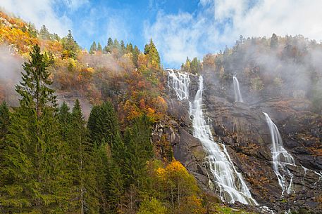 Dolomiti of Brenta,Natural Park of Adamello-Brenta, Nardis waterfalls in autumn Dolomiti of Brenta,Natural Park of Adamello-Brenta, Nardis waterfalls in autumn