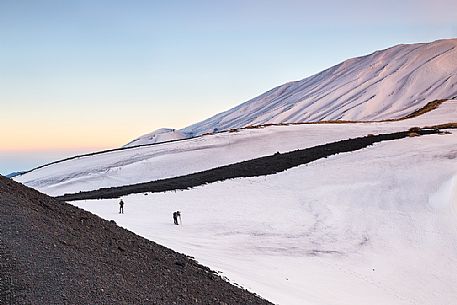 Photographers at Mount Etna, Sicily, Italia