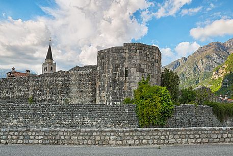 Venzone village. It was declared National Monument in 1965 as unique fortified village of the XIV century in the region, Friuli Venezia Giulia, Italy