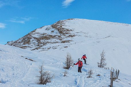 Ski mountaineering in the Nockberge mountains, Bad Kleinkirchheim, Carinthia, Austria, Europe