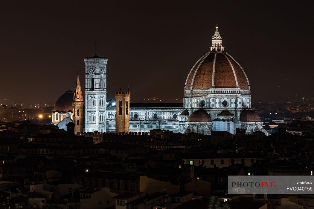 Bell towers of Giotto and Cathedral of Santa Maria del Fiore, Florence, Tuscany, Italy