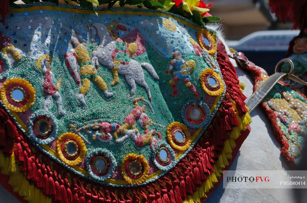 Detail of Sicilian cart, Sicily, Italy, Europe