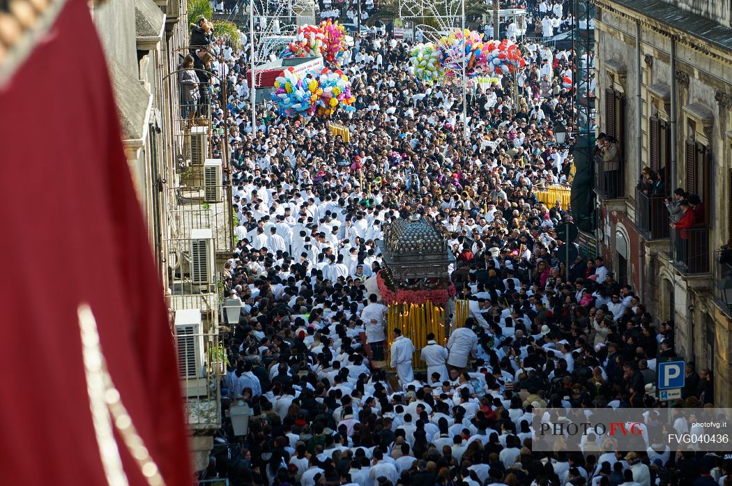 Sant'Agata festivity, procession of the saint, Catania, Sicily, Italy, Europe