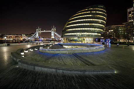 London Bridge or Tower bridge and City Hall in London, Great Britain, United Kingdom