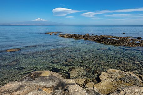 Enta mount and sea from Brucoli near Siracusa, Sicily, Italy, Europe