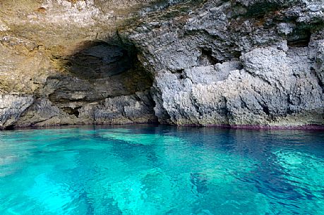 Cave in the sea of Lampedusa island, Sicily, Italy
