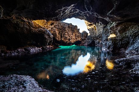 Grotta Segreta  cave, Ustica island, Sicily, Italy