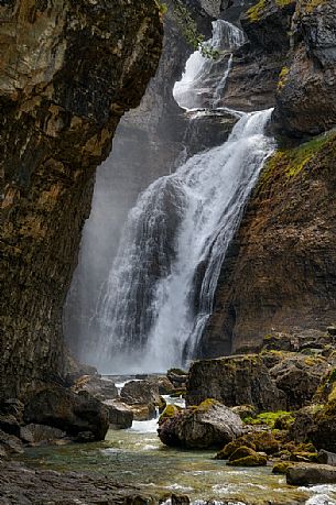 Waterfall in Ordesa and Monte Perdido National Park, Pyrenees mountain, Province of Huesca, Spain, Europe