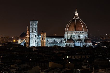 Bell towers of Giotto and Cathedral of Santa Maria del Fiore, Florence, Tuscany, Italy