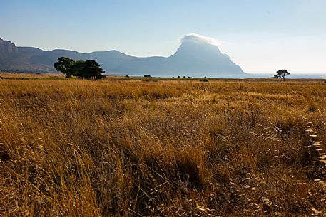 Monte Cofano natural reserve and Capo Cofano on background, Sicily, Italy, Europe
