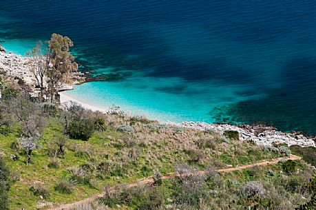 Panoramic view of Zingaro Natural Reserve, Trapani, Sicily, Italy, Europe