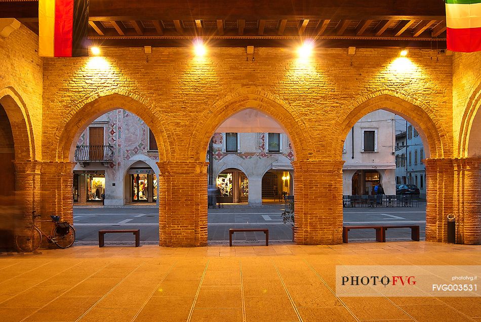 Municipal Loggia in Piazza del Popolo in San Vito al Tagliamento, Pordenone, Friuli Venezia Giulia, Italy, Europe