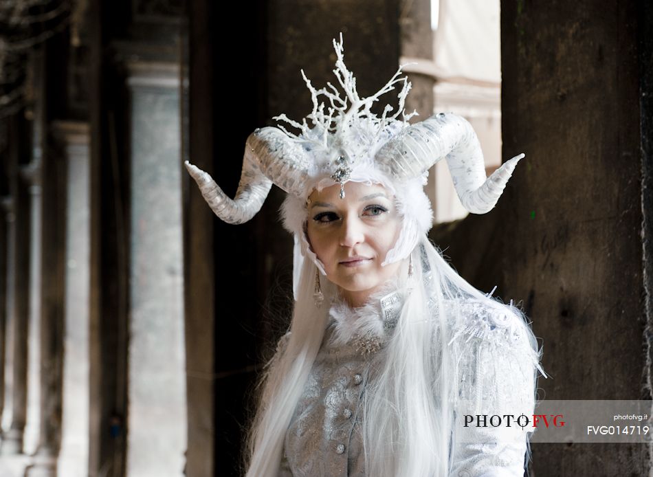 Girl in carnival costume in Venice, Italy