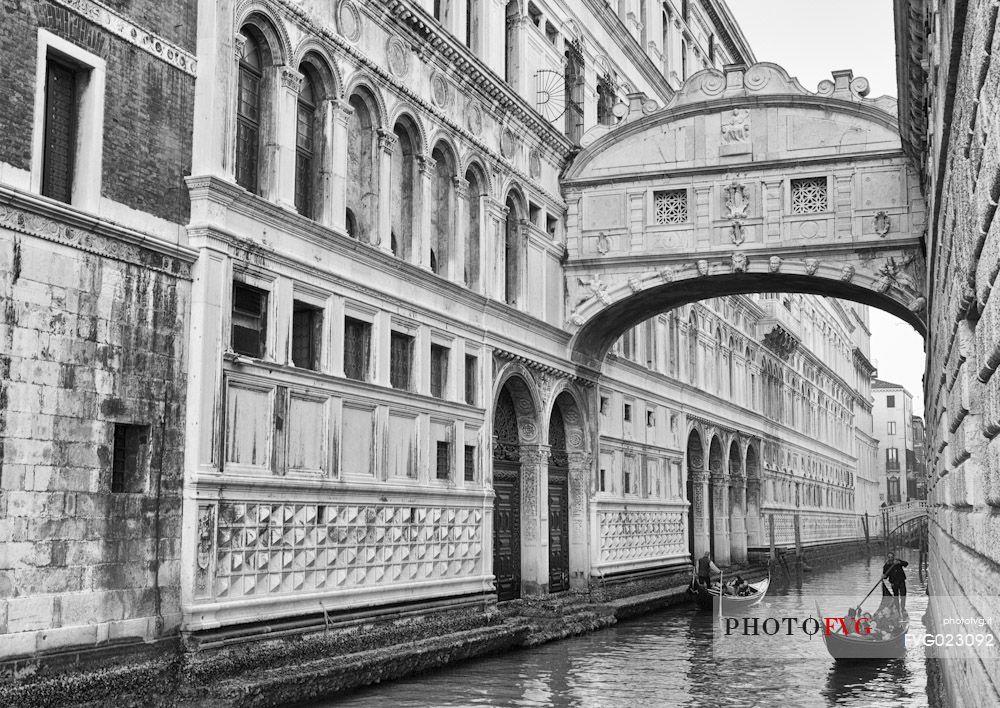 The Bridge of Sighs, ponte dei Sospiri, one of the most famous bridges in Venice. Italy