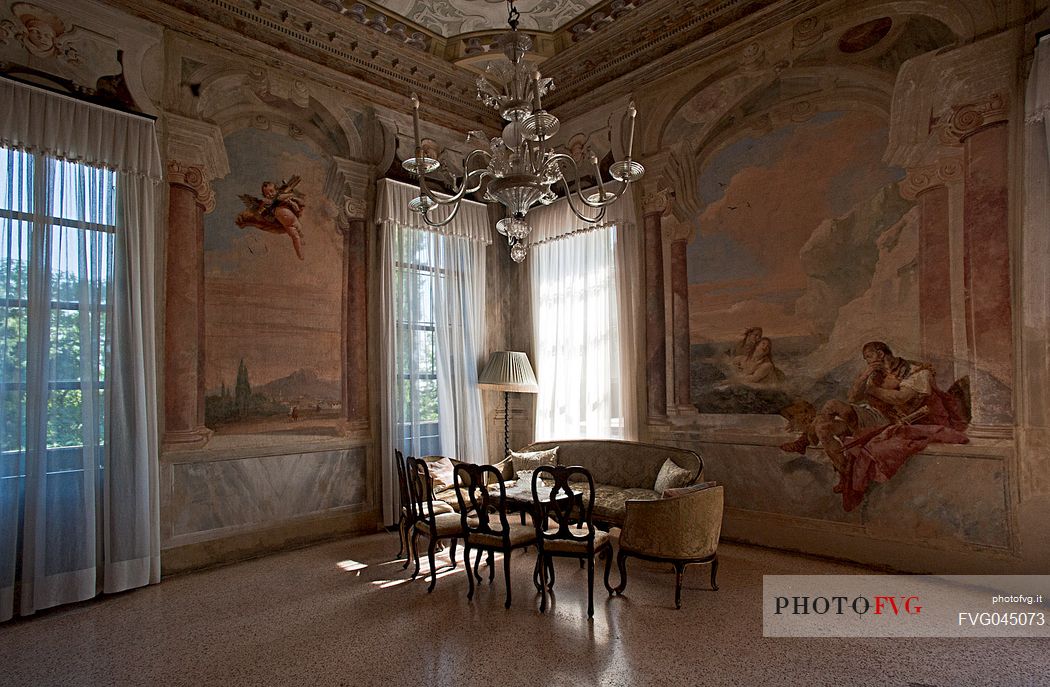 Inside the Villa Valmarana ai Nani frescoed  by Giambattista and Giandomenico Tiepolo, Vicenza, Veneto, Italy, Europe