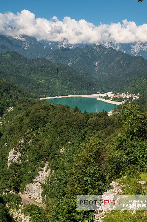The village of Barcis is a mountain resort in western Friuli famous for its lake, a destination for sportsmen and others.
