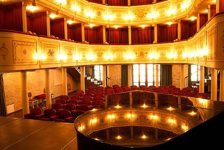 Reflections on the piano, theater Arrigoni. San Vito al Tagliamento, Friuli Venezia Giulia, Italy, Europe