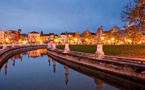 Christmas lights in Prato della Valle square, Padua, Itlay, Europe