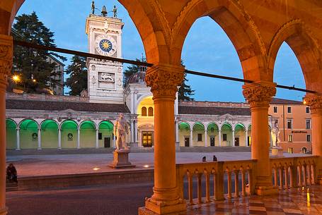 Loggia of Lionello in Piazza della Libertą square in Udine, in the background the Loggia of San Giovanni, Udine, Friuli Venezia Giulia, Italy, Europe Loggia of Lionello in Piazza della Libertą square in Udine, in the background the Loggia of San Giovanni, Udine, Friuli Venezia Giulia, Italy, Europe