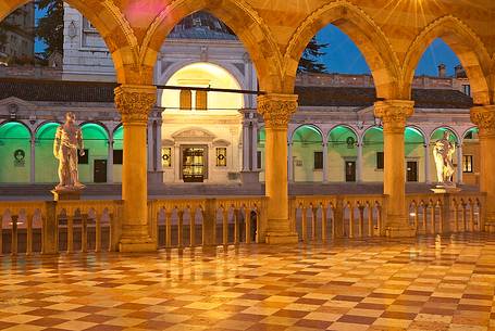 Loggia of Lionello in Piazza della Libertą square in Udine, in the background the Loggia of San Giovanni, Udine, Friuli Venezia Giulia, Italy, Europe Loggia of Lionello in Piazza della Libertą square in Udine, in the background the Loggia of San Giovanni, Udine, Friuli Venezia Giulia, Italy, Europe