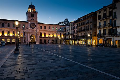 The Clock Tower, a medieval building overlooking Piazza dei Signori in Padova, Veneto, Italy, Europe