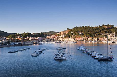 Porto Azzurro town, harbour, Elba island, Tuscany, Italy