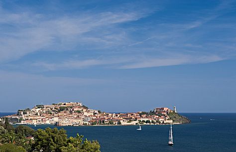 Portoferraio, the biggest town and main port of Elba island, Tuscany, Italy