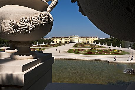 The Schönbrunn Palace in Vienna. It is an imperial summer residence and  a baroque palace, one of the most important architectural, cultural, and historical monuments in Austria.