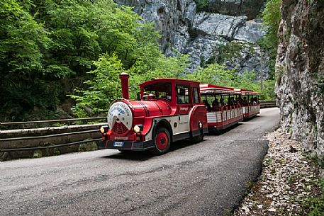 The tourist train of Valcellina, in the province of Pordenone, which runs along the old disused road and offers a visit to the suggestive gorge created by the Cellina river. Natural heritage protected as a nature reserve. Italy