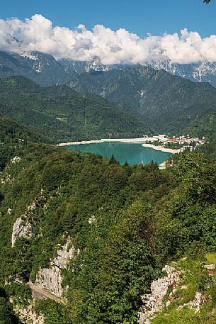 The village of Barcis is a mountain resort in western Friuli famous for its lake, a destination for sportsmen and others.