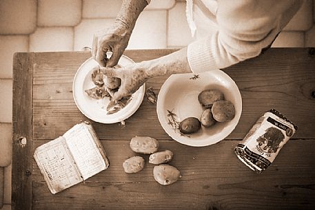 The chef preparing gnocchi, Italy