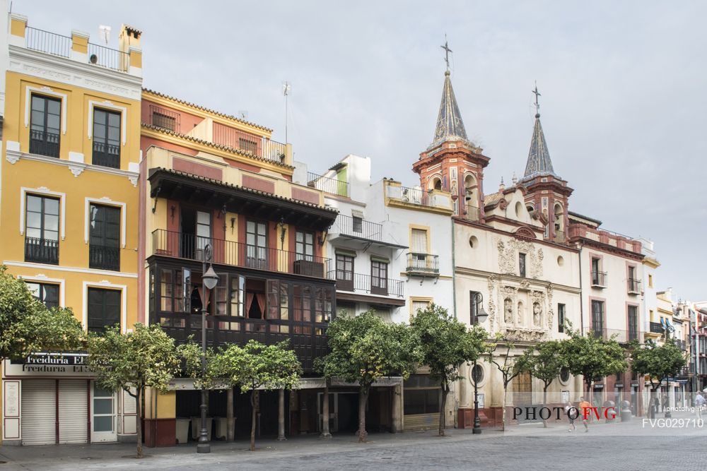Typical Andalusian architecture in Seville, Spain