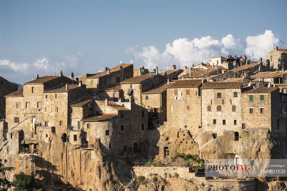 The old village of Pitigliano, built on tuff, also known as the little Jerusalem, Maremma, Tuscany, Italy