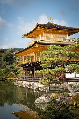 Kinkakuji temple in Kyoto, also known as Golden Pavillion, is one of the most visited temples in Japan and Unesco World Heritage Site, Japan