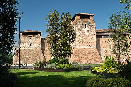 Castel Sismondo, a castle in the center of Rimini and the park, Emilia Romagna, Italy, Europe 