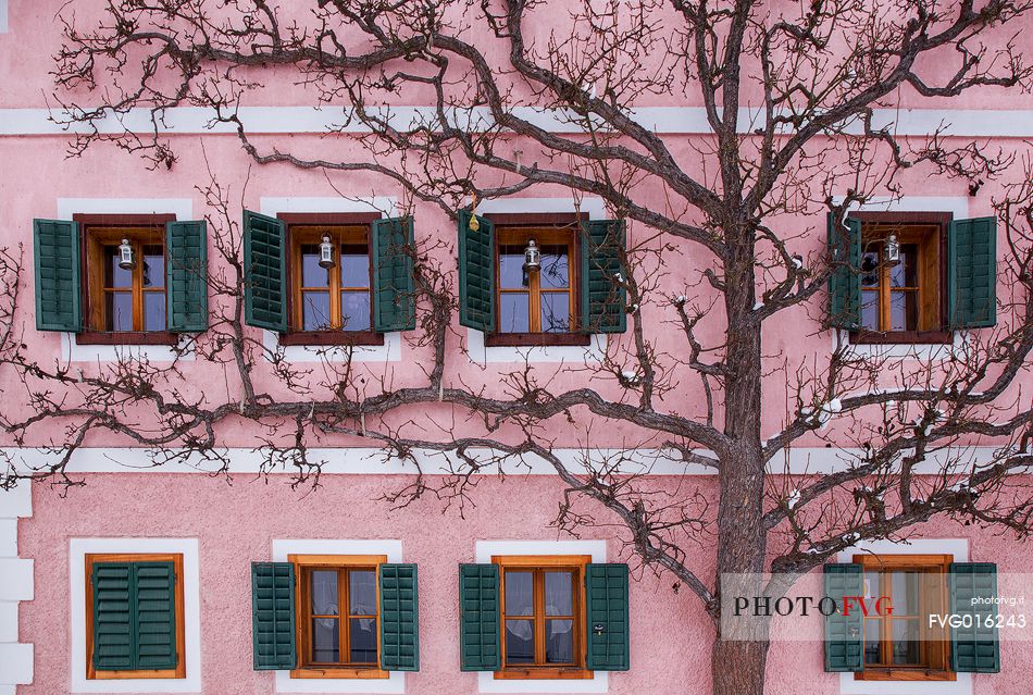 Typical colorful architecture of Hallstatt,in Austria 