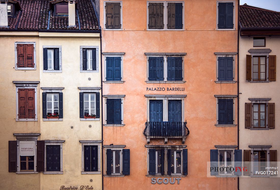 The dense array of palaces overlooking Piazza San Giacomo in the center of Udine