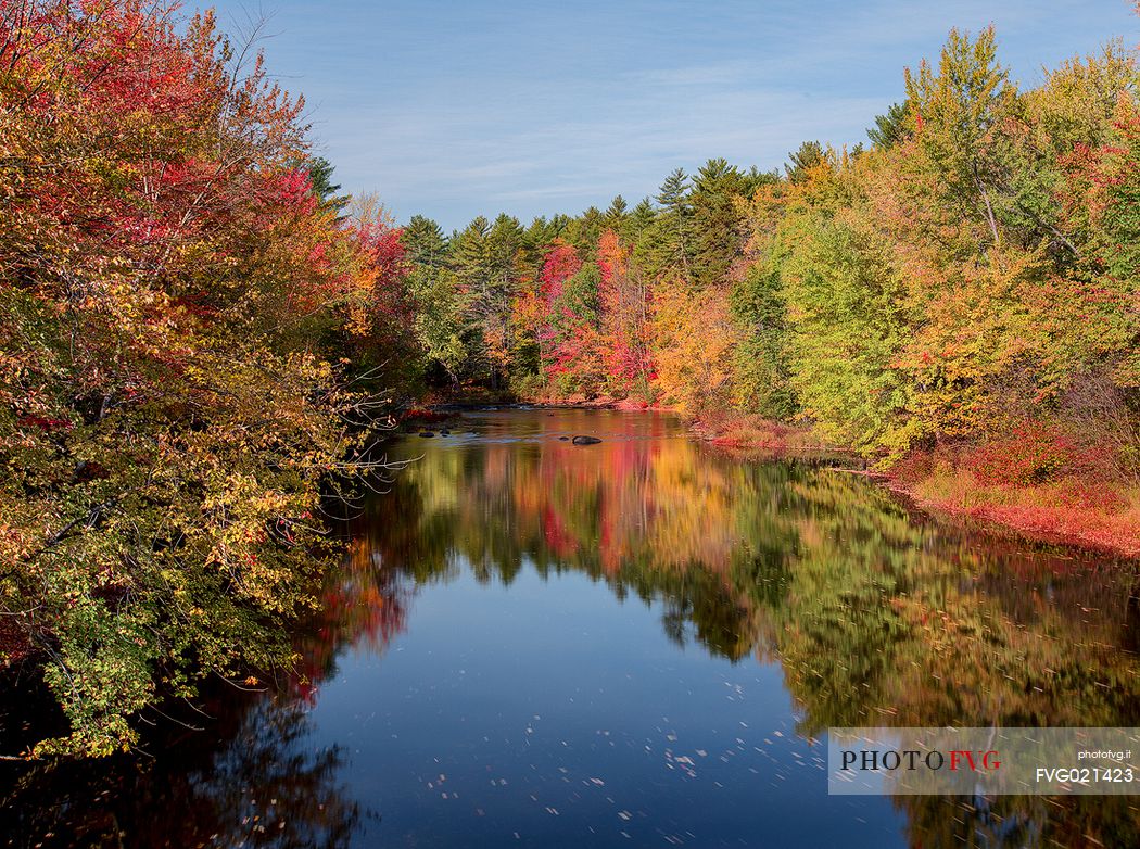 Autumn reflections on the Echo Lake, New Hampshire, United States