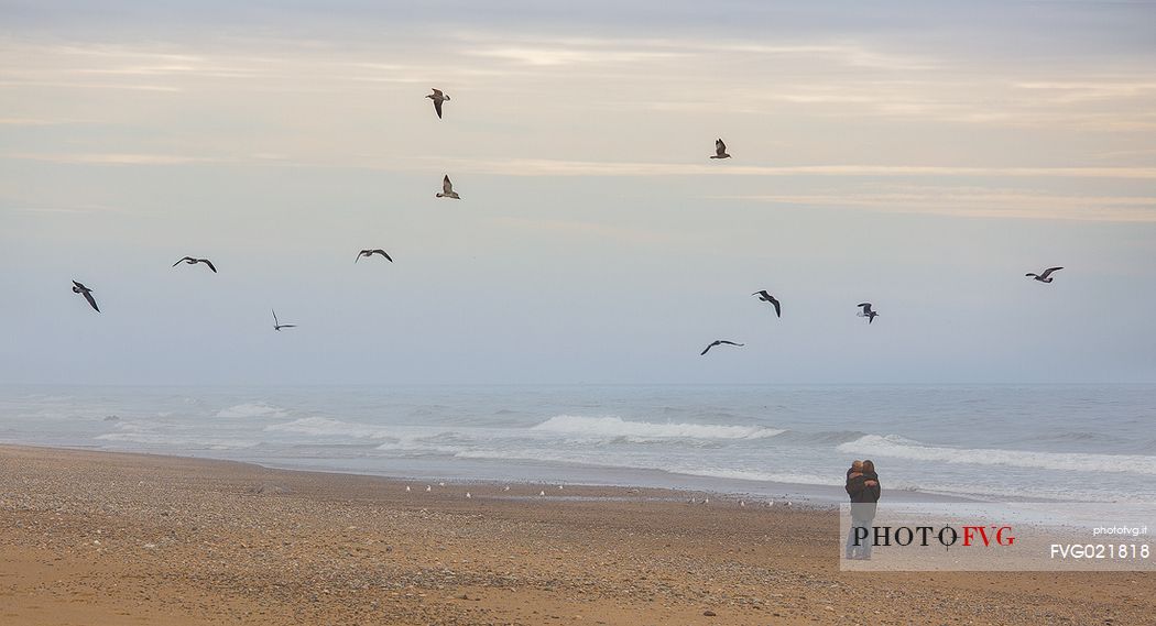 Romantic scene on  the beach of the Cape Cod national Seashore, Nauset light Beach, New Englad, USA